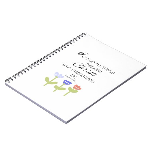 Spiral Notebook With Bible Verse ノートブック (左側)