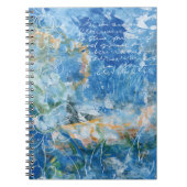 Spiral Notebook with mixed media artwork in blues. ノートブック (正面)