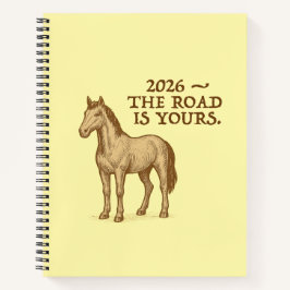 Spiral Notebook with motivational text and horse ノートブック