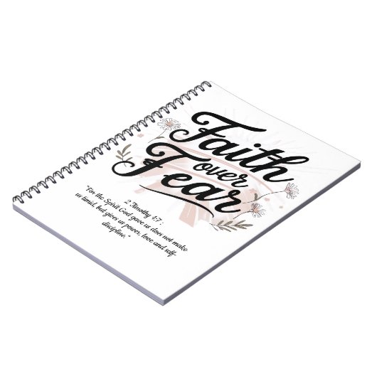 Spiral Notebook with Psalm 56:3-4 Bible Verse ノートブック (左側)