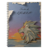Spiral Notebook with Roaring Lion Design Papercut ノートブック (正面)