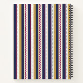 Spiral notebook with vertical stripes in navy blue ノートブック (裏面)