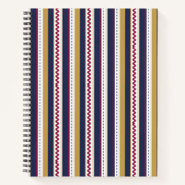 Spiral notebook with vertical stripes in navy blue ノートブック