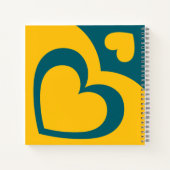 Spiral Notebook Yellow Blue Colourful heart design ノートブック (裏面)