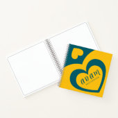 Spiral Notebook Yellow Blue Colourful heart design ノートブック (内部)