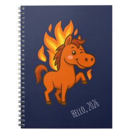 Spiral Notebooks with a red horse ノートブック