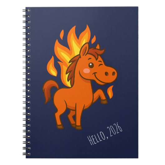 Spiral Notebooks with a red horse ノートブック (正面)