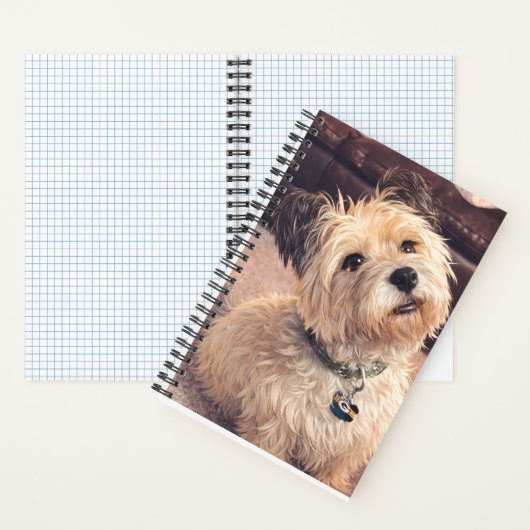 Spiral Notepad Cute Waiting Terrier Dog  ノートブック (内側)