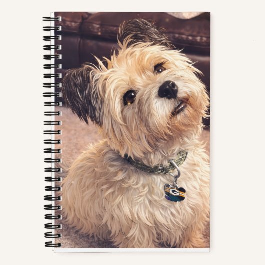 Spiral Notepad Cute Waiting Terrier Dog  ノートブック (正面)