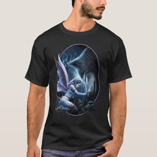 Spiral Original - Sacred Bond - Fairy and Wolf Tシャツ (正面)