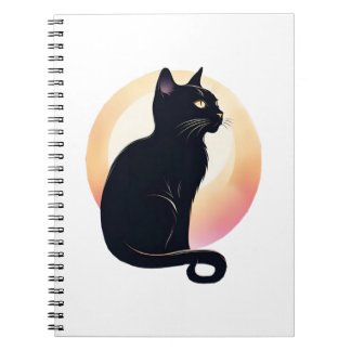 Spiral Photo Black Cat Notebook ノートブック