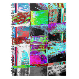 Spiral Photo Notebook – Abstract Grid ノートブック