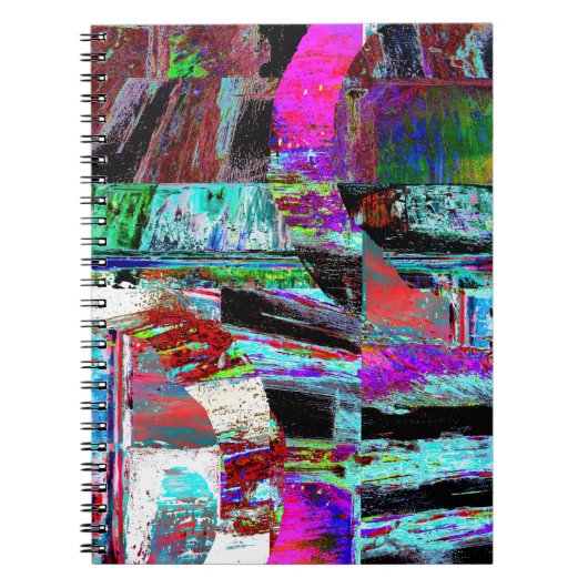 Spiral Photo Notebook – Neon Pulse ノートブック (正面)