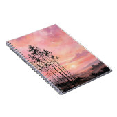 Spiral Photo Notebook – Pink Sunset Landscape  ノートブック (右側)