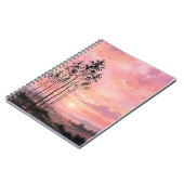 Spiral Photo Notebook – Pink Sunset Landscape  ノートブック (左側)