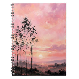 Spiral Photo Notebook – Pink Sunset Landscape  ノートブック