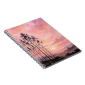 Spiral Photo Notebook – Pink Sunset Landscape  ノートブック (右側)