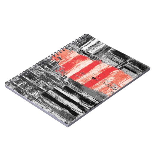 Spiral Photo Notebook – Red Pulse Abstract Design ノートブック (左側)