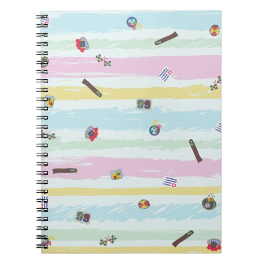 Spiral Photo Notebook – Sports & Stripes Pastel  ノートブック (正面)