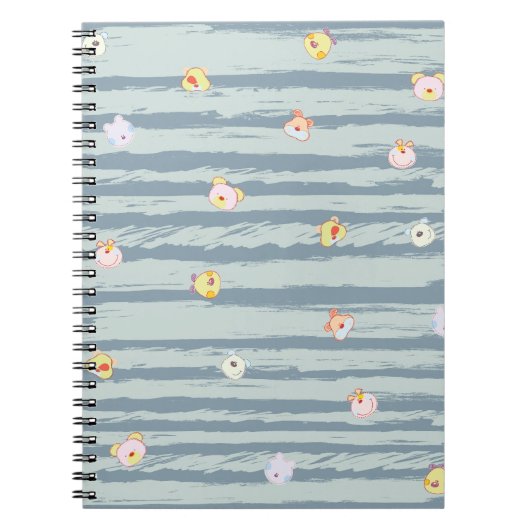Spiral Photo Notebook – Whimsy Faces ノートブック (正面)