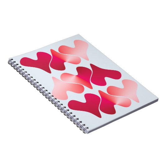Spiral Photo Notebook with hearts and blue backgro ノートブック (右側)