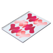 Spiral Photo Notebook with hearts and blue backgro ノートブック (左側)