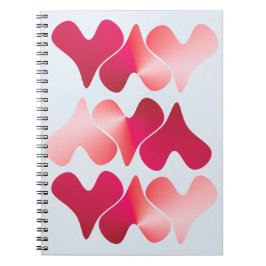 Spiral Photo Notebook with hearts and blue backgro ノートブック