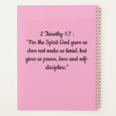 Spiral Planner with 2 Timothy 1:7Bible Verse プランナー手帳 (裏面)