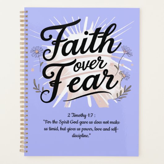 Spiral Planner with 2 Timothy 1:7Bible Verse プランナー手帳 (正面)