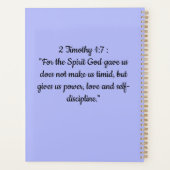 Spiral Planner with 2 Timothy 1:7Bible Verse プランナー手帳 (裏面)