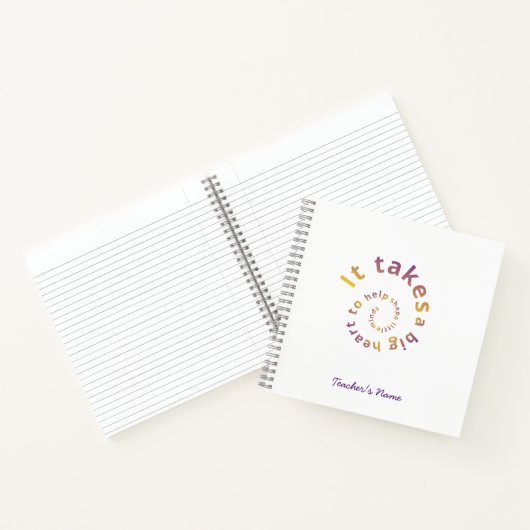 Spiral Quote Teacher Notebook-Personalized  ノートブック (内部)