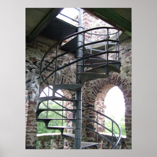 Spiral Staircase at Poet's Seat Tower in Mass. ポスター (正面)