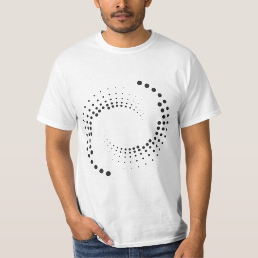 Spirale mit schwarzen Kreisen -  Tシャツ (正面)