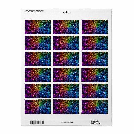 Spirale psychedelique Fibonacci multicolore ラベル (フルシート)