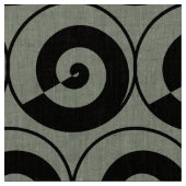 Spiralen, Schnecken, Kreise Muster schwarz ファブリック (クローズアップ)