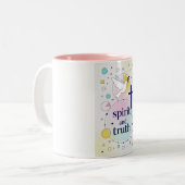 Spirit and Truth Christian Coffee Mug ツートーンマグカップ (正面左)