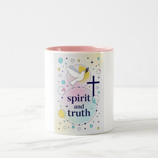 Spirit and Truth Christian Coffee Mug ツートーンマグカップ (中央)