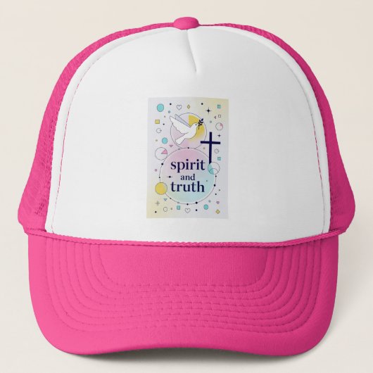 Spirit and Truth Christian Women's Trucker Hat キャップ (正面)