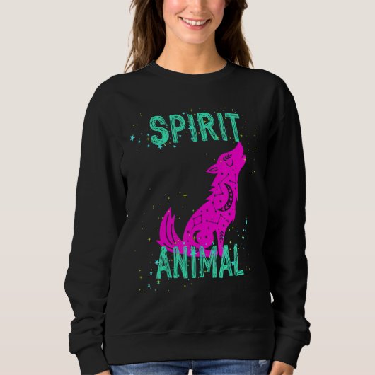 Spirit Animal Celestial Wolf Animals Comfort Cute  スウェットシャツ (正面)