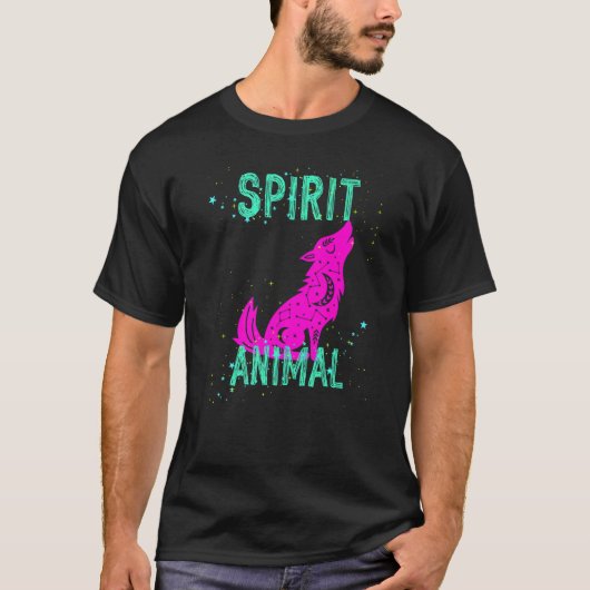 Spirit Animal Celestial Wolf Animals Comfort Cute  Tシャツ (正面)