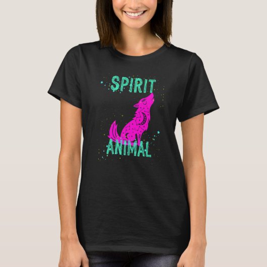 Spirit Animal Celestial Wolf Animals Comfort Cute  Tシャツ (正面)
