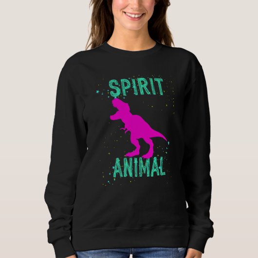 Spirit Animal Dinosaur Lover Animals Comfort Cute スウェットシャツ (正面)
