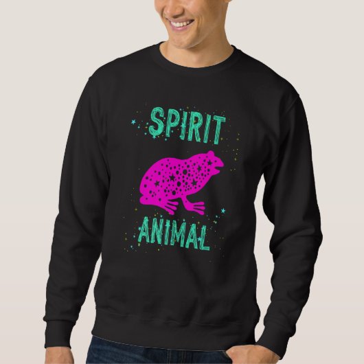 Spirit Animal Frog Lover Pink Animals Comfort Cute スウェットシャツ (正面)