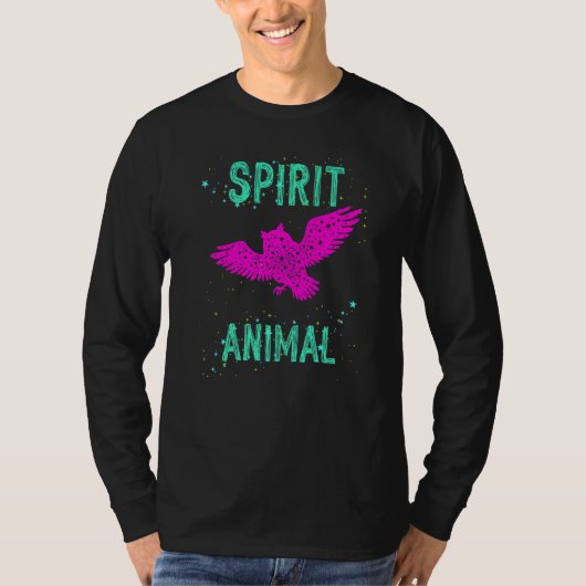 Spirit Animal Owl Lover Pink Animals Comfort Cute  Tシャツ (正面)