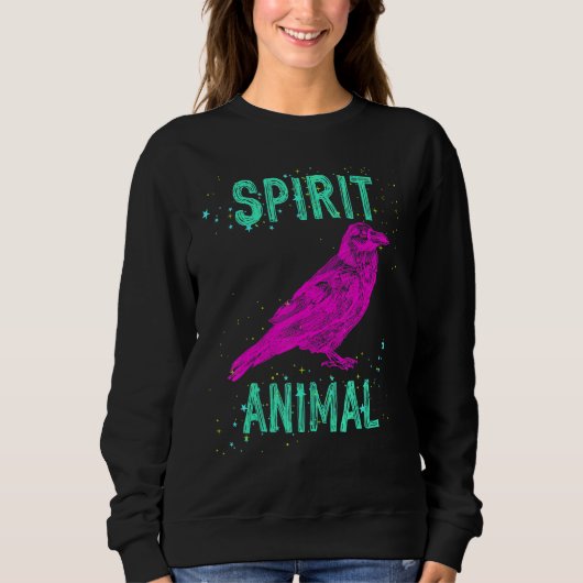 Spirit Animal Raven Lover Pink Animals Comfort Cut スウェットシャツ (正面)