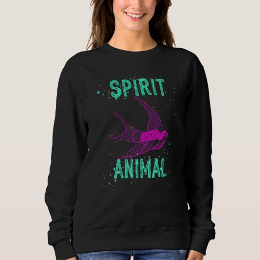 Spirit Animal Swallow Bird Pink Animals Comfort Cu スウェットシャツ (正面)