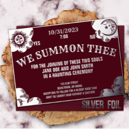 Spirit Boardハロウィーンゴシック結婚ズまたはシャワー 箔招待状
