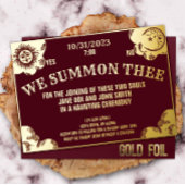 Spirit Boardハロウィーンゴシック結婚ズまたはシャワー 箔招待状