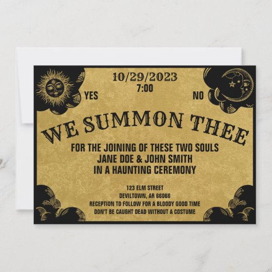Spirit Board Gothic Halloween Wedding & Shower 招待状 (正面)