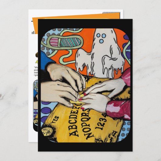 ‘Spirit Board Whispers’ Painting on a Small-Scale 招待状 (正面/裏面)